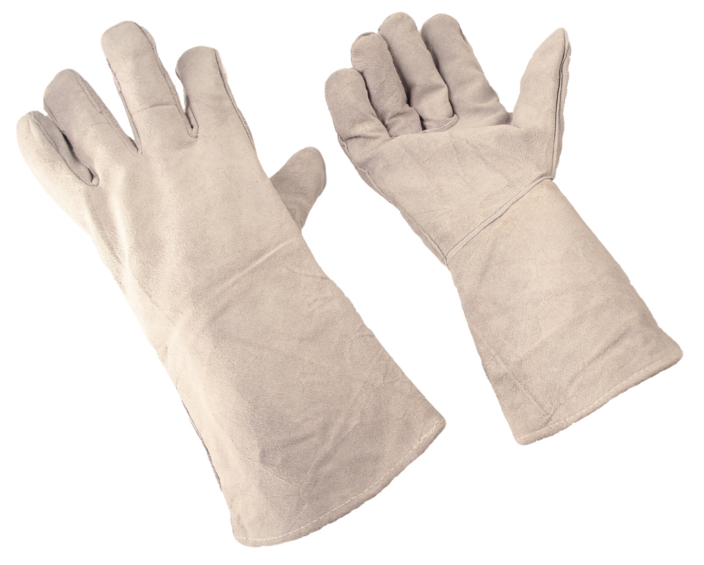 Краги для сварщика пятипалые серые