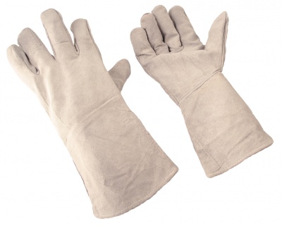 Краги для сварщика пятипалые серые